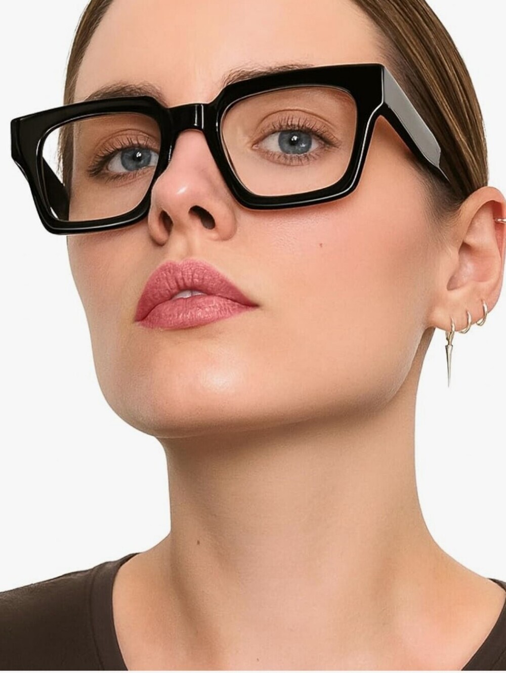 Blue Light Blocking Glasses Oversized Rectangular Black Frames